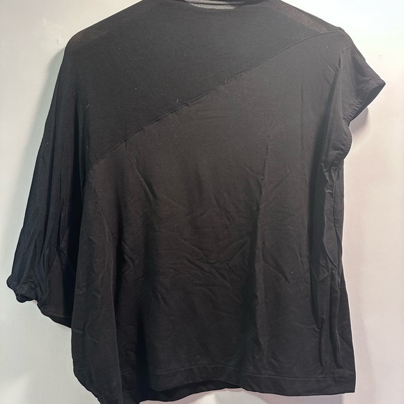 Asymmetrical Black Women's Blouse - Picture 4 of 5